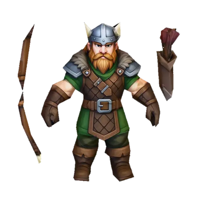 Viking Archer - Norse 3D model, vytvořený pomocí AI