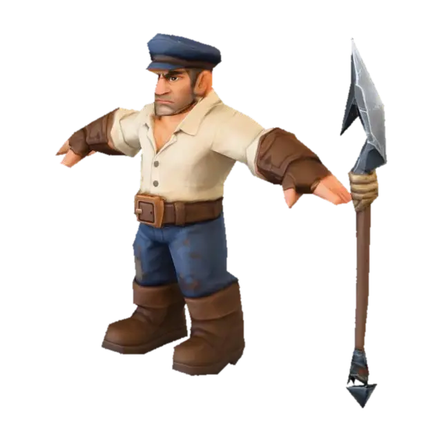 Dockworker Defender - Merchant 3D model, vytvořený pomocí AI