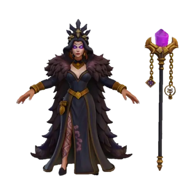 Sorceress of the Dark Realm,(Hero) La Bella Strega Nera — The Underworld Witch** A… 3D model, vytvořený pomocí AI