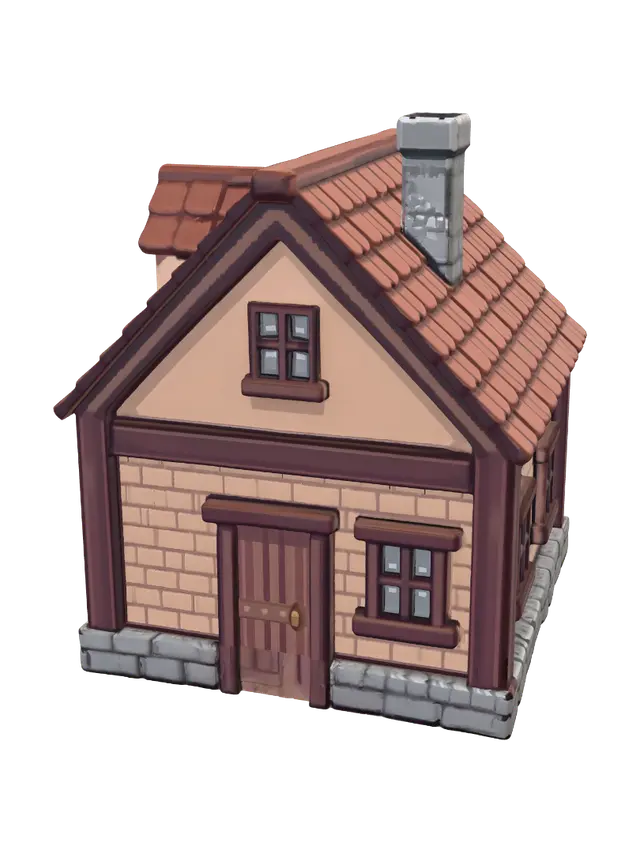 3D model for Terracotta Roof Cottage