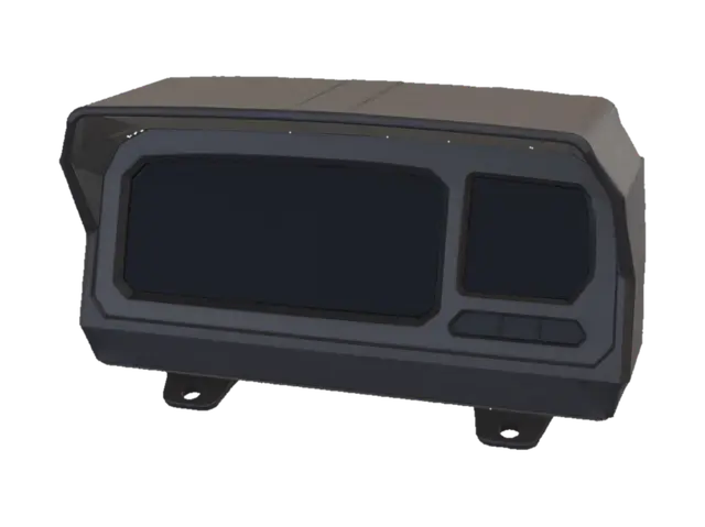 Rugged dual-display instrument cluster - Dials 3D model, vytvořený pomocí AI