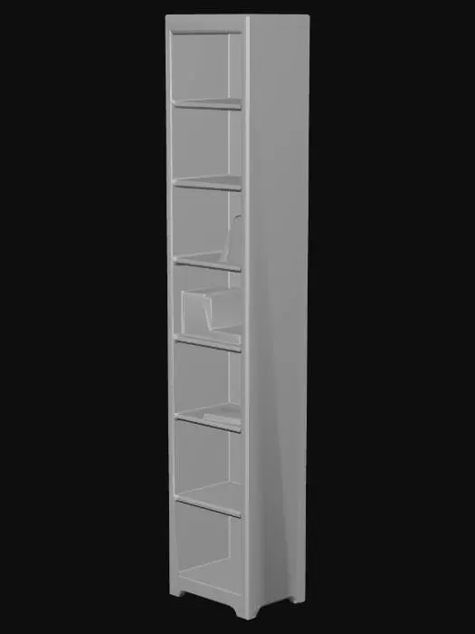 3D model for Realistic household prop for VR game. Simple, clean shapes, no logos or text. Readable at a glance, slightly stylized realism. Correct real-world scale (cm). Game-ready low/medium poly, clean topology, no micro-geometry. UV unwrapped, consistent texel density. PBR workflow (BaseColor, Normal, Roughness, Metallic, AO). Pivot placed for natural interaction (floor or hinge). Designed for construction gameplay clarity.


Tall bookshelf, 5 shelves, simple vertical panels, optional thin back. Size ~80x30x180 cm.