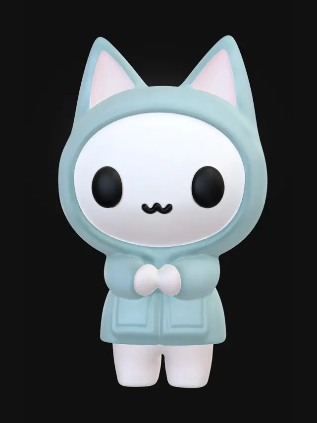 3D model for Blue Hoodie Kitty