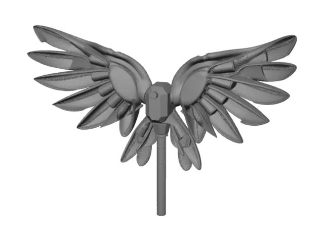 3D model for Hyper-detailed futuristic cheering stick, glowing neon cyber-punk aesthetic, vibrant LED patterns shifting down the surface, translucent holographic wings attached to the sides, glossy metallic finish, energetic carnival atmosphere reflection, 8k resolution, stylized 3D asset, game-ready topology, clean textures, Unreal Engine 5 render style. #PitchCarnival