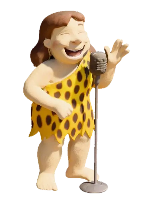 Caveman Crooner - Jane 3D model, vytvořený pomocí AI