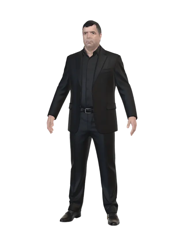 3D model for Executive in a charcoal suit