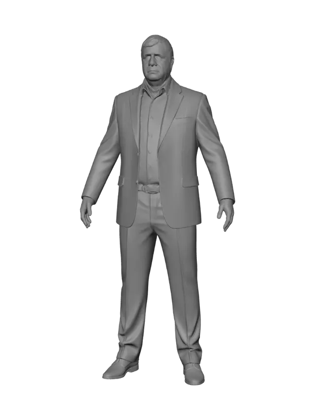 3D model for Executive in a charcoal suit