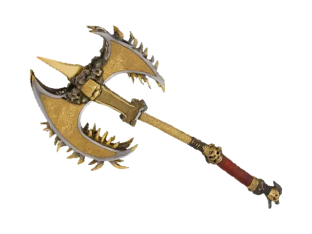 The object features a double-headed axe shape with intricate, demonic-like and… - Doubleheaded 3D model, vytvořený pomocí AI