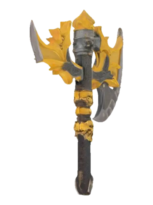 The object features a double-headed axe shape with intricate, demonic-like and… - Doubleheaded 3D model, vytvořený pomocí AI