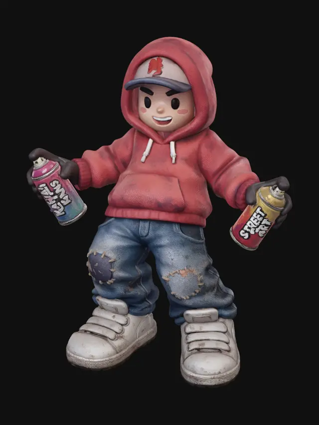 3D model for Street Art Kid