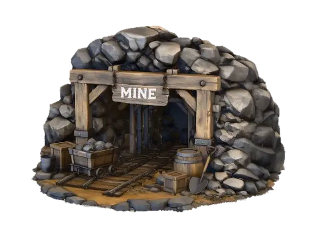 Modèle 3D Old Mine Entrance - Cavern, généré par IA