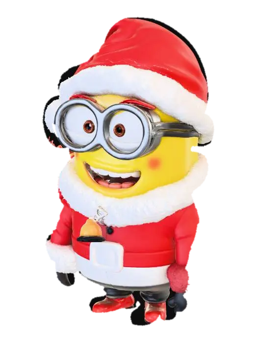A cute Minion character dressed as Santa Claus, wearing a classic red Santa suit with… - Gifts 3D model, vytvořený pomocí AI
