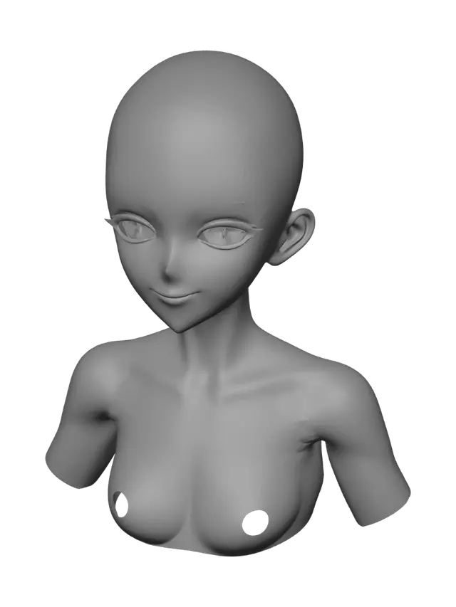 3D model for Serene Bald Beauty