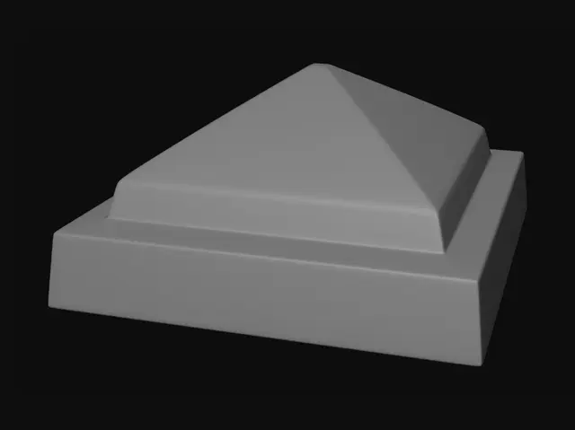 3D model for White pyramid on a stepped pedestal