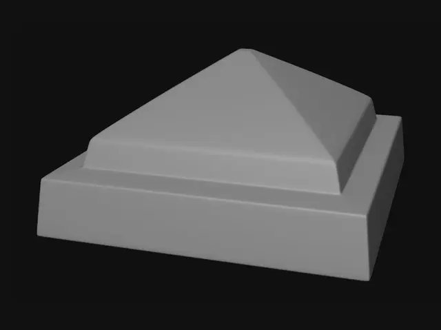 3D model for White pyramid on a stepped pedestal