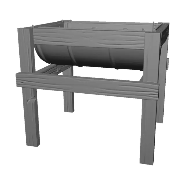 3D model for Blue Bathtub on a Wooden Stand