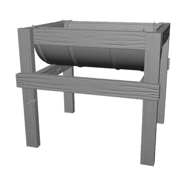 3D model for Blue Bathtub on a Wooden Stand