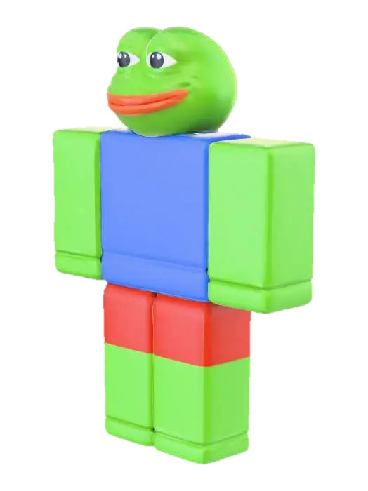 Robloxian Pepe The Frog - Internet 3D model, vytvořený pomocí AI