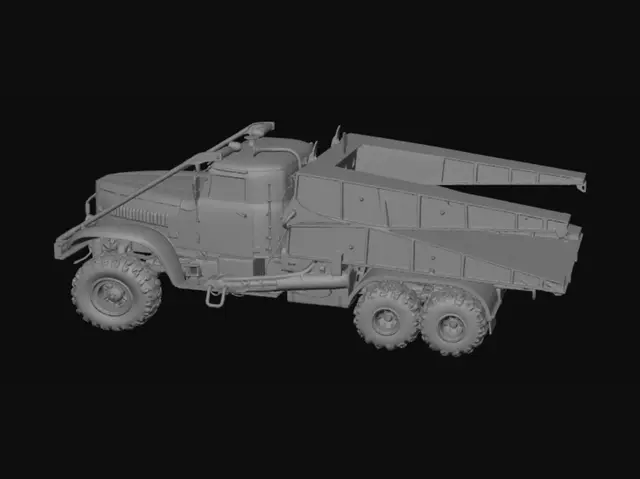 3D model for Green military rocket launcher truck