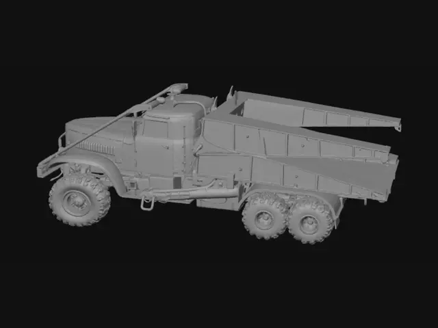 3D model for Green military rocket launcher truck