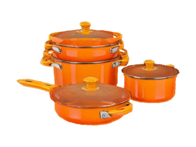 3D model for Stacked Orange Cookware Set