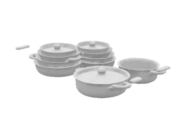 3D model for Stacked Orange Cookware Set