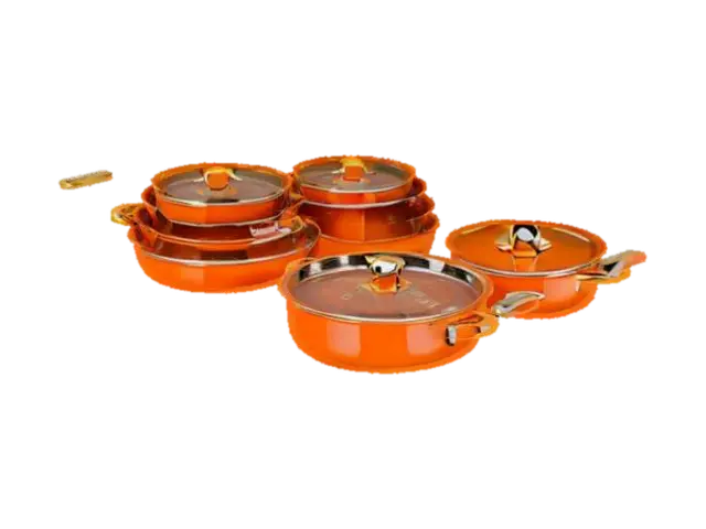 3D model for Stacked Orange Cookware Set