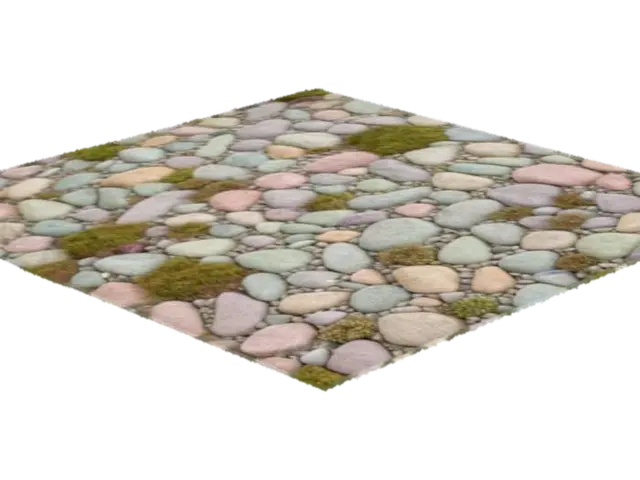 { "Object": "Seamless stone path texture made of pastel cobblestones, wild… - Cobblestone 3D model, vytvořený pomocí AI