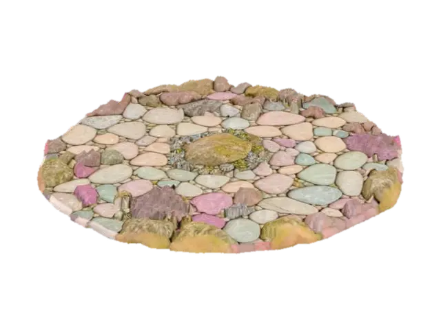 { "Object": "Seamless stone path texture made of pastel cobblestones, wild… - Cobblestone 3D model, vytvořený pomocí AI