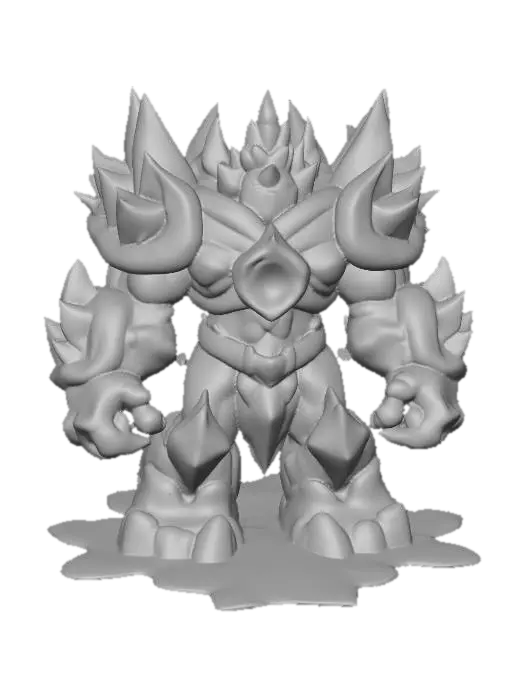 3D model for  Frozen Guardian (Boss or Mini-Boss)
“Towering ice guardian statue that animates when triggered, humanoid shape made of crystalized ice and ancient armor shards, glowing core in chest, cracks glowing faint blue, stylized for fantasy Roblox combat”

