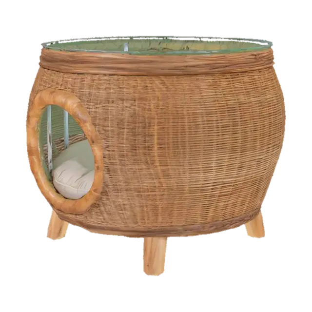 Wicker Pet Table - Woven 3D model, vytvořený pomocí AI