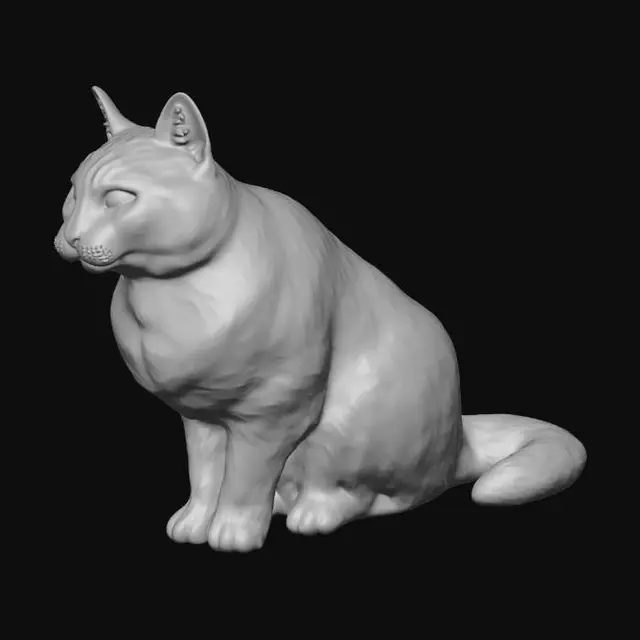 3D model for Curious Tabby Portrait