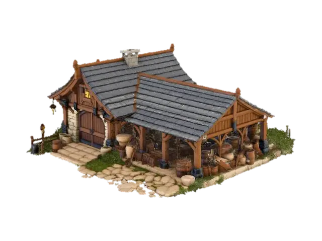 Storage Barn - Farm 3D model, vytvořený pomocí AI