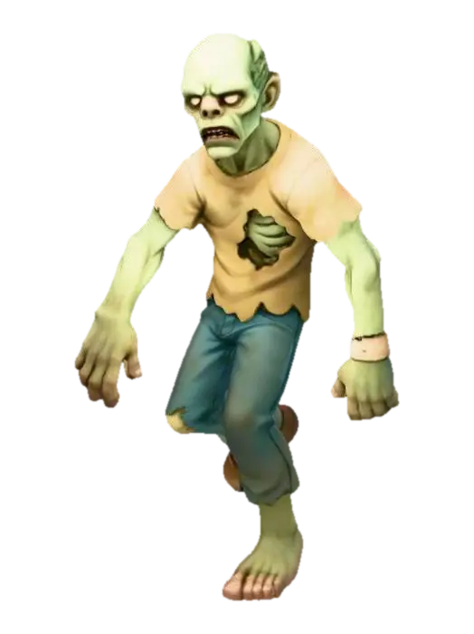 Modèle 3D Zombie Stroll - Torn, généré par IA