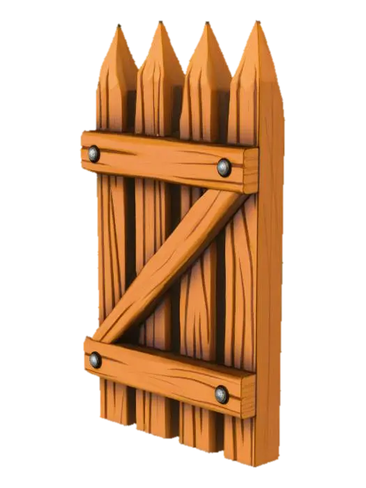 3D model for Wooden Palisade Half Gate