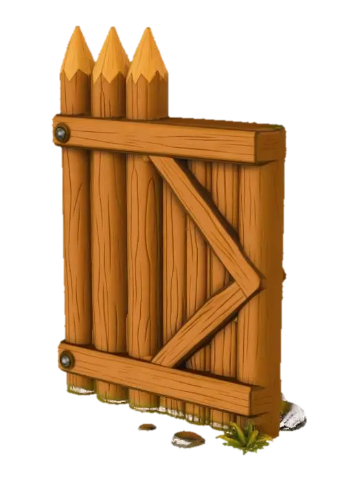 Wooden Palisade Half Gate 3D model, vytvořený pomocí AI