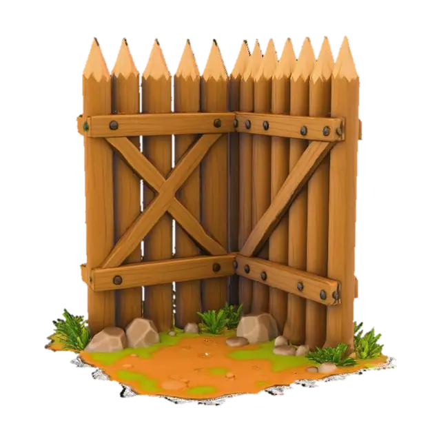 Palisade Wall Segment — Corner (90°) 3D model, vytvořený pomocí AI