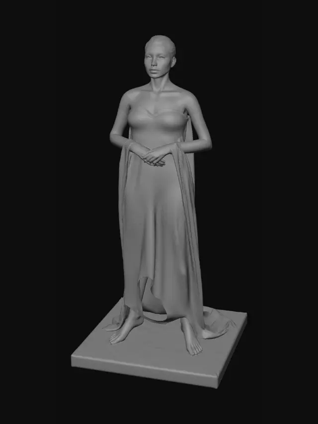 3D model for Out of the water, the subject most often appears as a female humanoid with a mean volume of 90 L comprised entirely of water (other forms are possible, commonly geometric shapes). When it enters a body of water, it becomes indistinguishable from its surroundings. The subject must periodically return to a body of water in order to maintain its volume due to evaporation