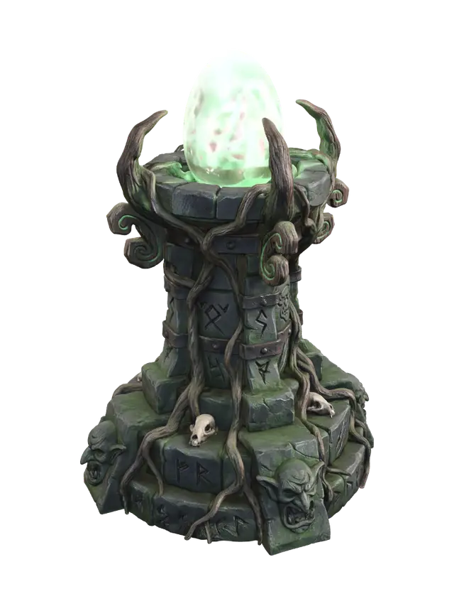 Goblin Shrine with Dragon Egg - Runic 3D model, vytvořený pomocí AI