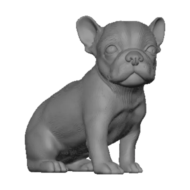 3D model for Tiny French Bulldog on a Marble Counter
