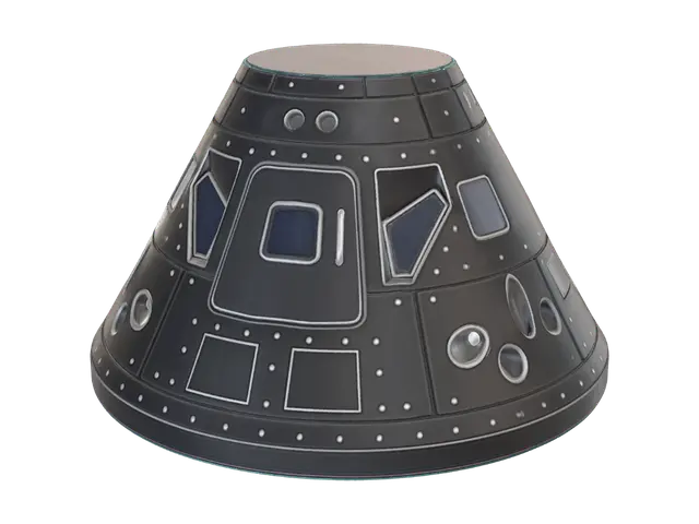 Futuristic Spacecraft - Dials 3D model, vytvořený pomocí AI