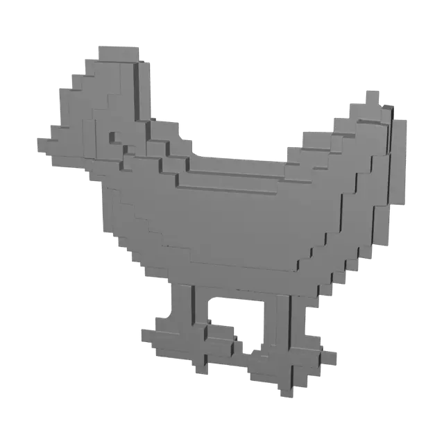 3D model for Pixel Rooster on a Stand
