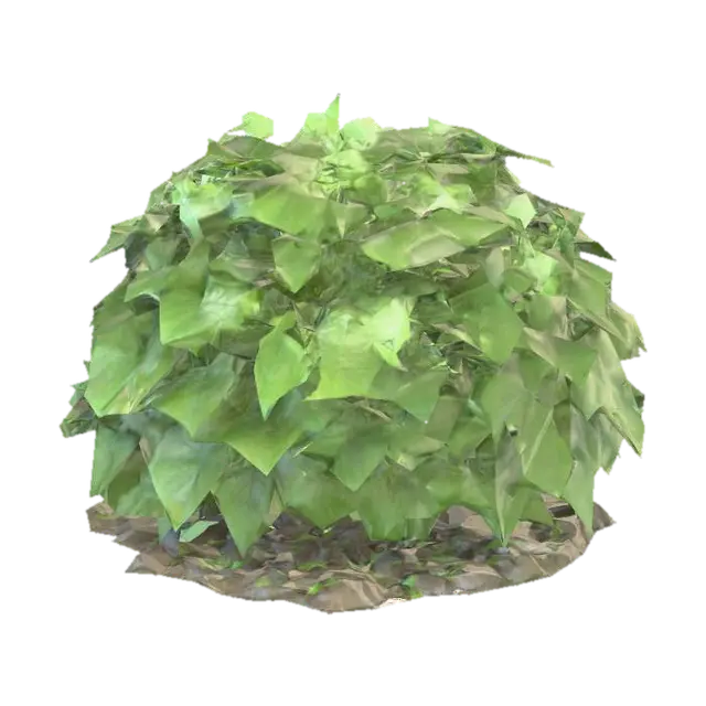 Create a highly detailed 3D model of a dense, dome-shaped shrub ivy about 1–1.5 m… 3D model, vytvořený pomocí AI