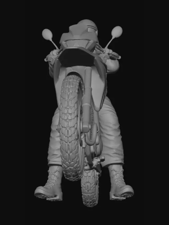 3D model for Armored Rider on a Motorcycle