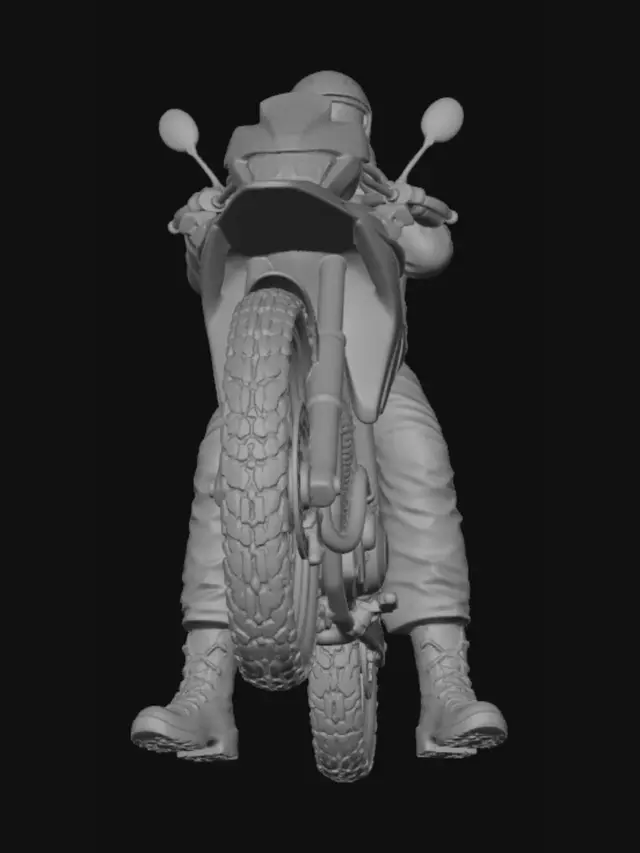 3D model for Armored Rider on a Motorcycle