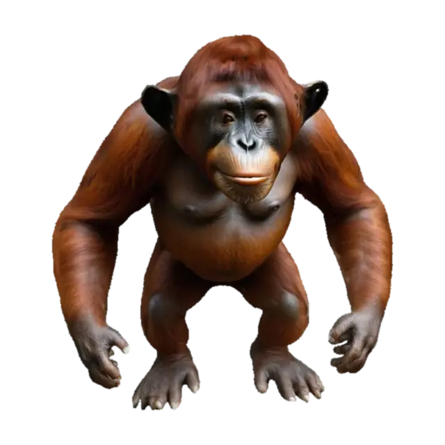 Orangutan, humanoid, A pose - Apes 3D model, vytvořený pomocí AI