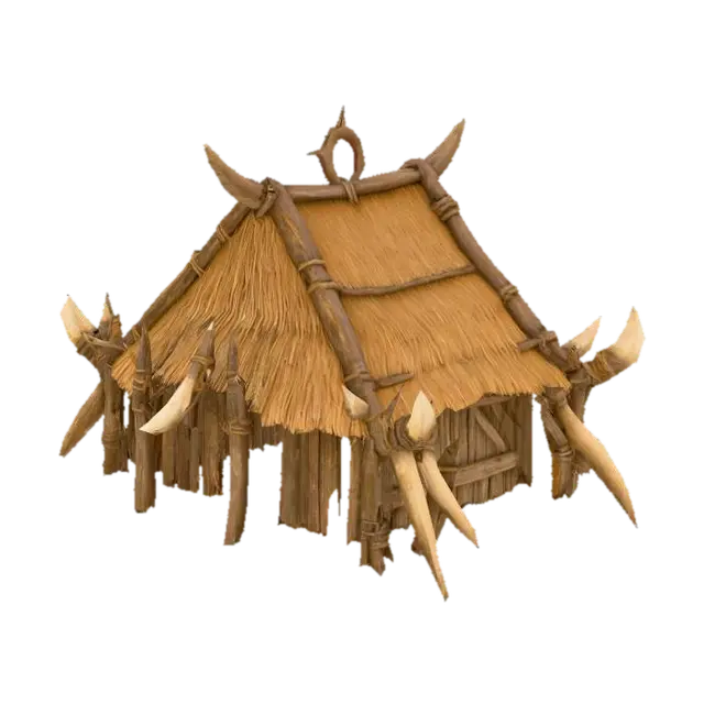 Orcish Hut 3D model, vytvořený pomocí AI