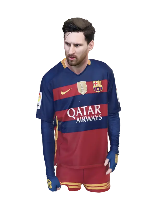 Lionel Messi in FC Barcelona Jersey - Football-3D-modell, genererad av AI