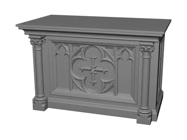 3D model for Ornate Gothic Cross Console