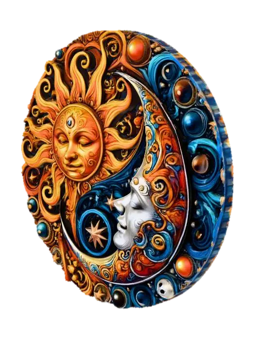 Harmony of Sun and Moon - Lunar 3D model, vytvořený pomocí AI